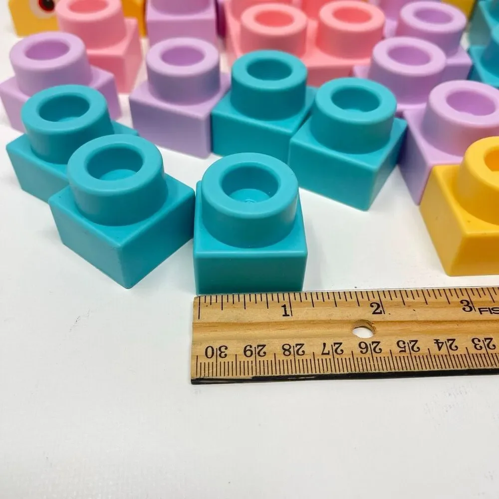 Abbabby Soft Building Block Set for Toddler Preschool Toy 63 Pieces Pastel